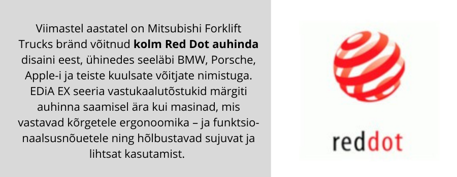 Auhinnatud tõstetehnika Red Dot 1